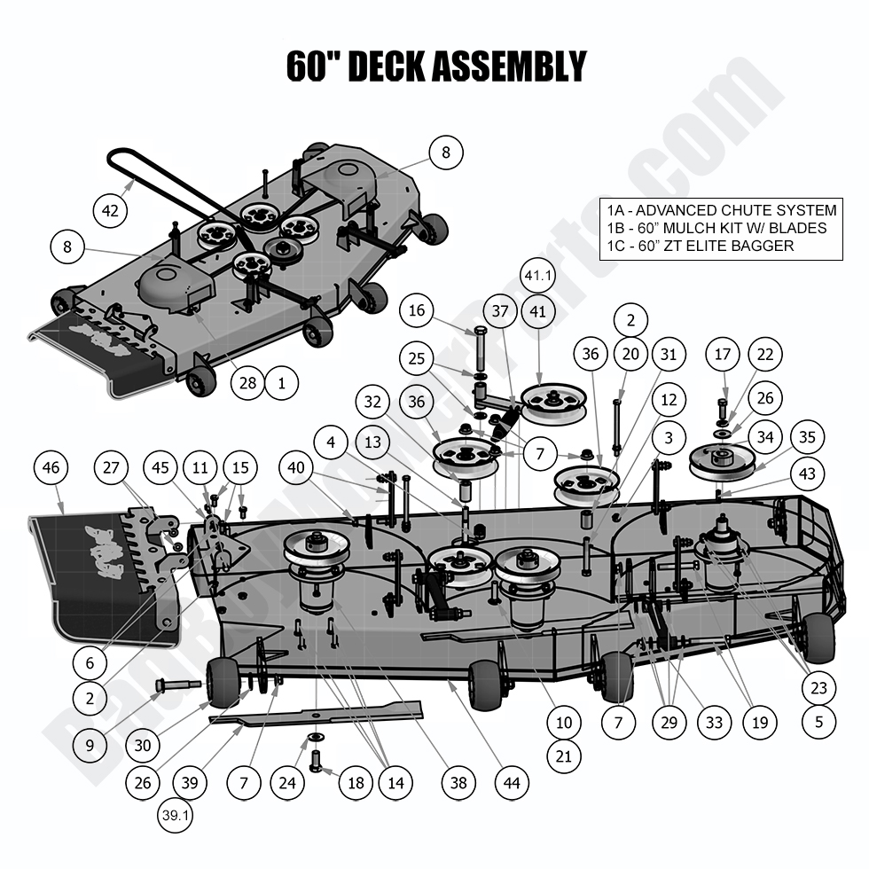 1723 - Bad Boy Mower Parts Lookup > 2018 > ZT Elite > 60\" Deck Assembly